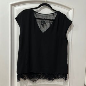 Parker beautiful half lace top size L